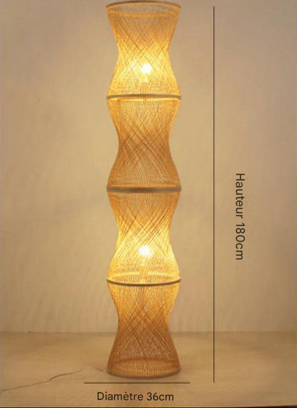 Lampadaire japonais bambou naturel - ambiance apaisante projet hospitality