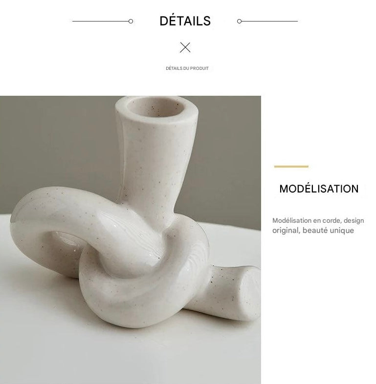 Bougeoir Céramique artisanal - bougeoir moderne décoratif élégant