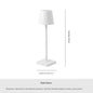 Lampe de table aluminium portable - vue technique dimensions structure - couleur blanc