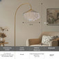 Lampadaire bronze biophilique - vue technique dimensions structure métal - A