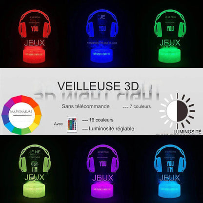 3D LED : Lampe RGB pour salle de jeu, configuration de jeu, veilleuse alimentée par USB, lampe de Table pour décoration de chambre à coucher, lumières de noël - myledly
