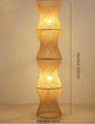 Lampadaire design zen bambou bois - détail double source lumineuse