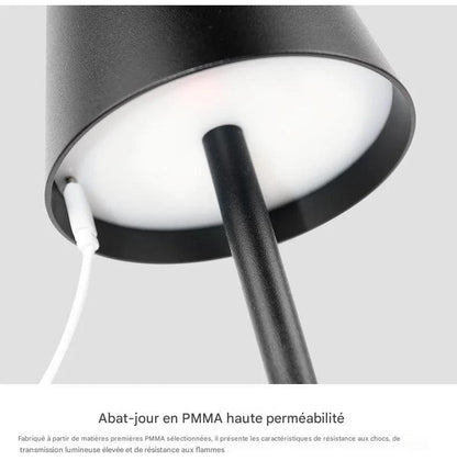 Lampe aluminium rechargeable USB - éclairage nomade projet haut gamme