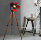 Lampadaire loft bois naturel fer - détail structure robuste authentique