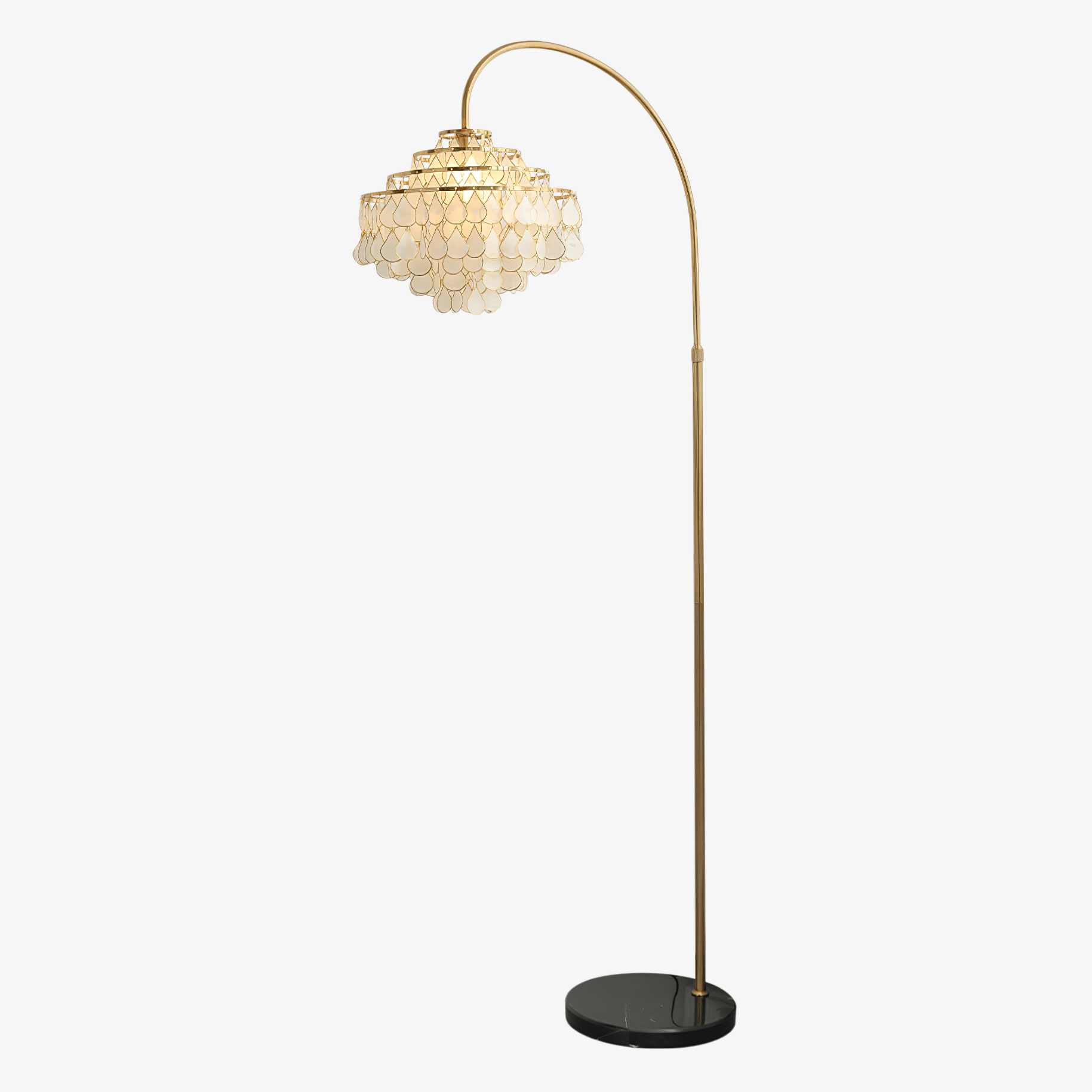 Lampadaire coquillage naturel bronze - fond blanc