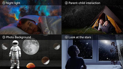 Cosmos projector : Veilleuse galaxie projecteur ciel étoilé projecteur 360 ° rotation planétarium lampe pour enfants chambre saint valentin cadeau mariage déco - myledly