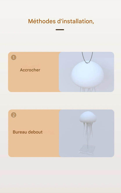 Aurora Medusa Lampe : Lampe de chevet LED type USB C avec commande vocale et option humidificateur Bluetooth - myledly