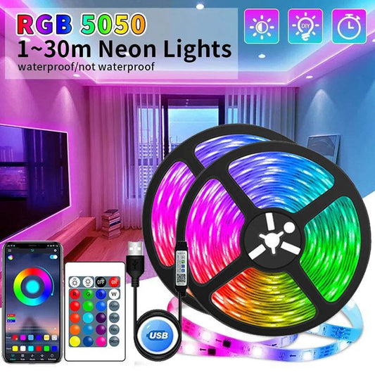 Bande lumineuse LED USB 5050 RGB, contrôle par application, couleur changeante, Flexible, pour la décoration de la pièce, Diode de rétro-éclairage de la télévision - myledly