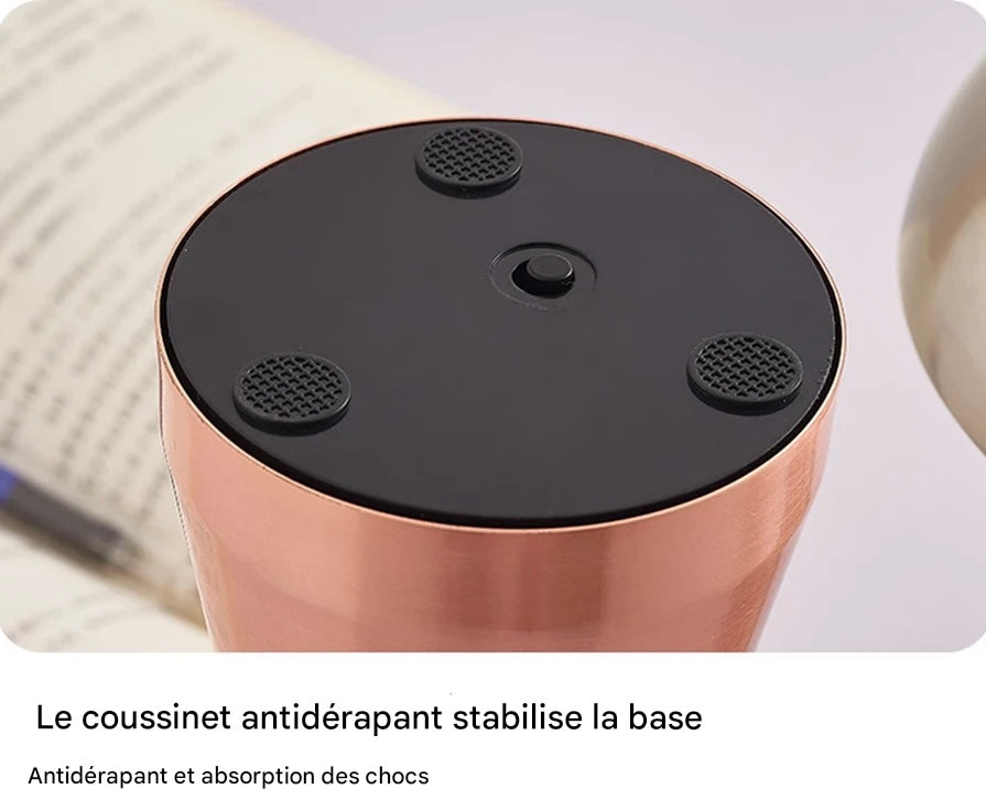 Lampe champignon design - LED rechargeable tactile métal plaqué doré
