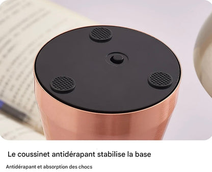 Lampe champignon design - LED rechargeable tactile métal plaqué doré