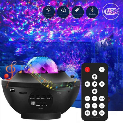 Nebula Dream : Projecteur LED de galaxie étoilée, veilleuse, cadeau pour enfant, lecteur de musique USB Bluetooth, veilleuse colorée
