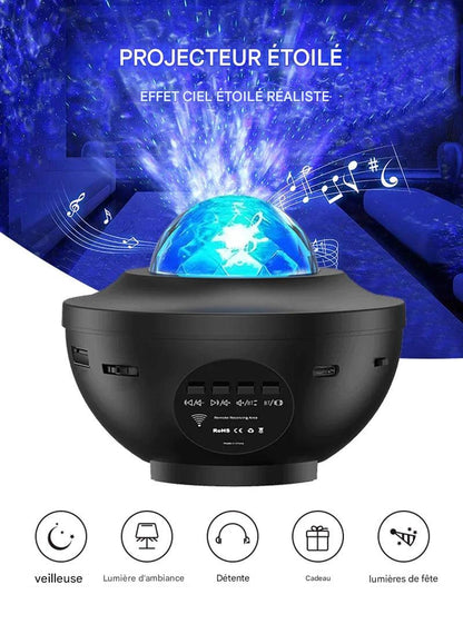 Nebula Dream : Projecteur LED de galaxie étoilée, veilleuse, cadeau pour enfant, lecteur de musique USB Bluetooth, veilleuse colorée