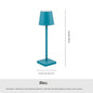 Lampe de table aluminium portable - vue technique dimensions structure - couleur bleu