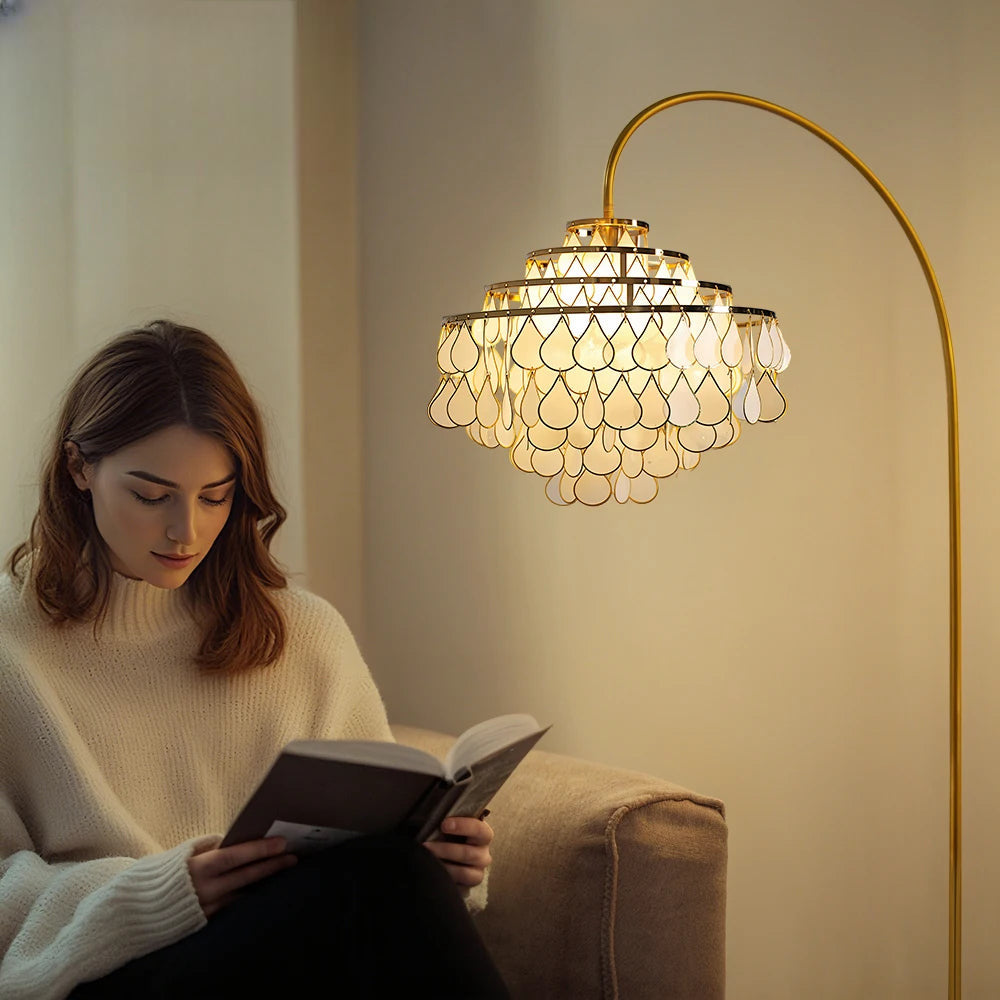 Luminaire coastal coquillages - vue d'ensemble éclairage ambiance naturelle