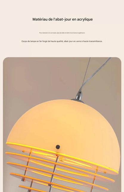 SONNE Suspension acrylique orange Bauhaus - Lustre médiéval restaurant bar