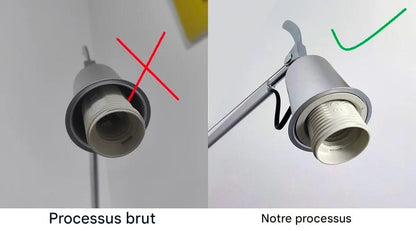 Lampadaire Arc Coréen - détail bras déployé éclairage directionnel précis