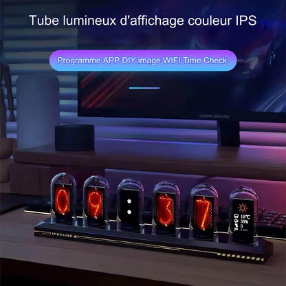 Tube clock : RGB Nixie Tube horloge LED, couleur écran bricolage analogique numérique Tube veilleuses jeu bureau décoration de la maison idée cadeau - myledly