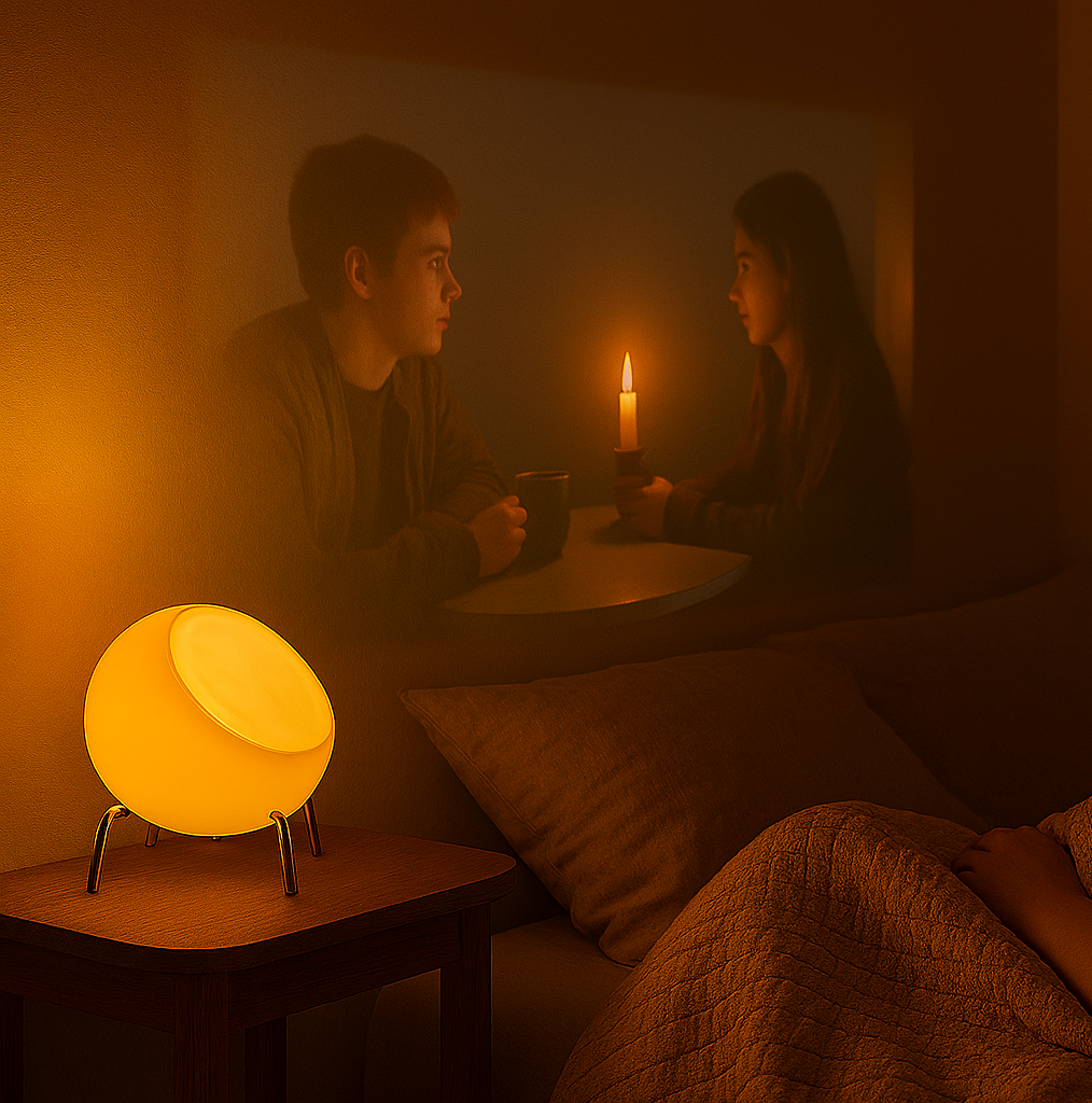 GLASEI Lampe table verre Bauhaus médiéval - Veilleuse LED nordique rétro