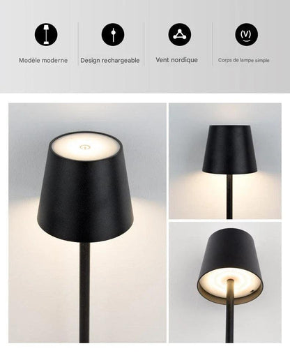 Lampe de table LED rechargeable - ambiance sophistiquée hospitality design