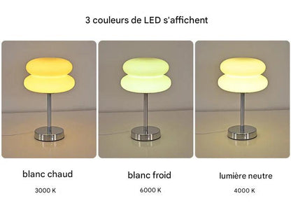 Lampe chevet tactile pastel - vue latérale structure métal finition soignée
