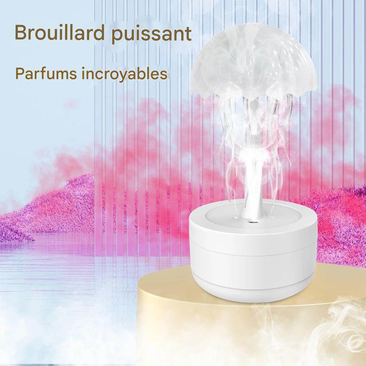 Aurora Medusa Lampe : Lampe de chevet LED type USB C avec commande vocale et option humidificateur Bluetooth - myledly