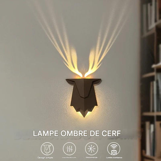 Deer Light : Veilleuse en forme d'ombre de cerf rechargeable, 3 niveaux de luminosité, lampe murale de sommeil, gradation continue, lampe de chevet pour décoration de chambre