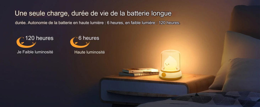 Veilleuse Miniflam LED rechargeable - lampe portable réglable chambre