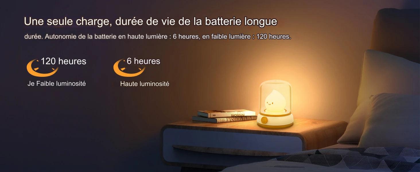 Veilleuse Miniflam LED rechargeable - lampe portable réglable chambre