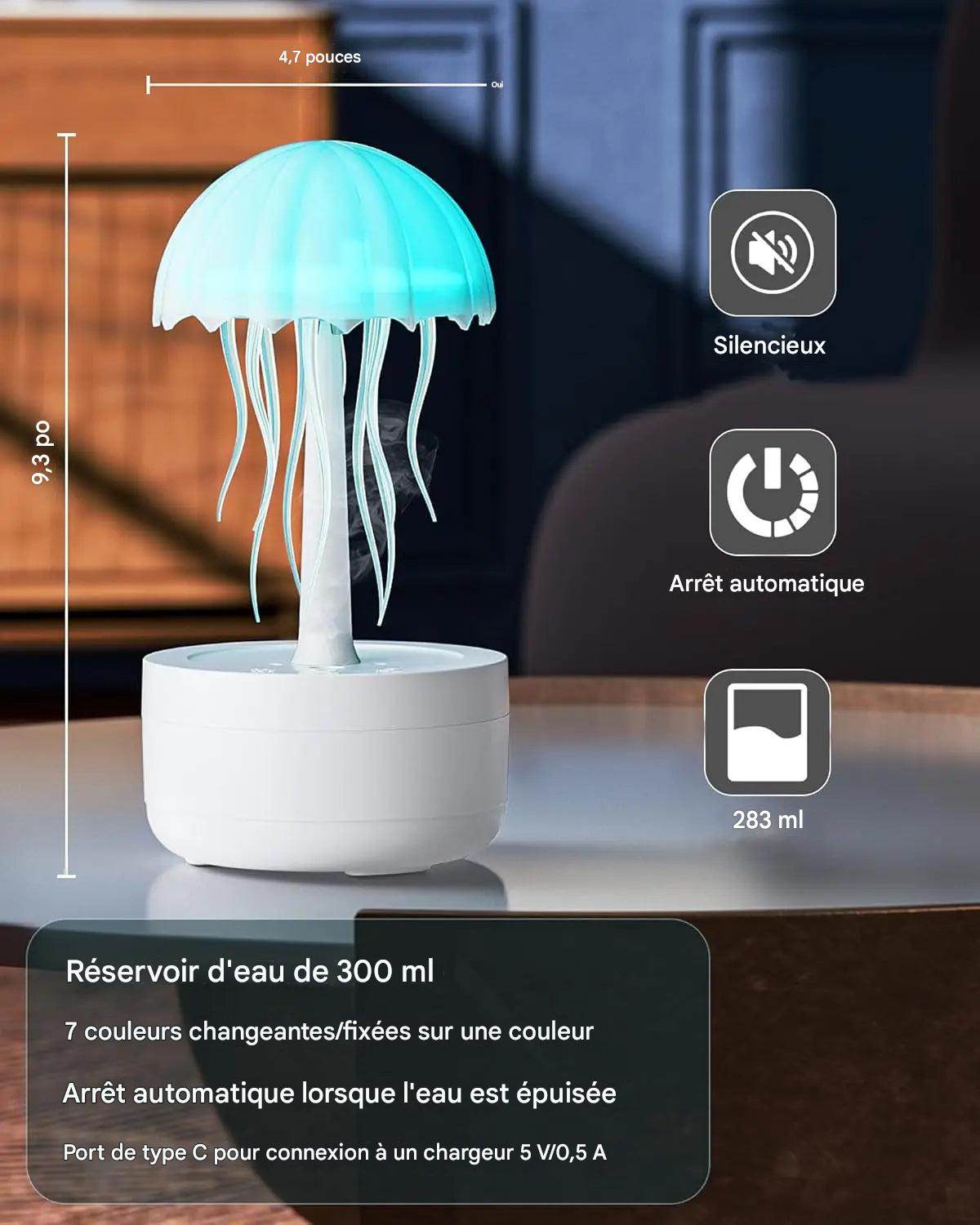 Aurora Medusa Lampe : Lampe de chevet LED type USB C avec commande vocale et option humidificateur Bluetooth - myledly