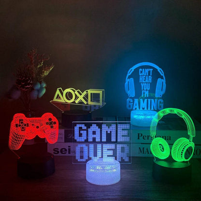 3D LED : Lampe RGB pour salle de jeu, configuration de jeu, veilleuse alimentée par USB, lampe de Table pour décoration de chambre à coucher, lumières de noël - myledly