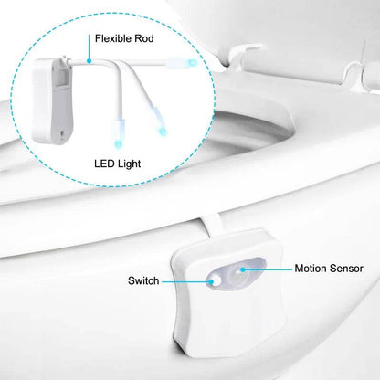 WC Led : ZK30 Smart PIR capteur de mouvement siège de toilette veilleuse 8/16 couleurs rétro-éclairage étanche pour cuvette de toilette lampe à LED WC lumière de toilette - myledly