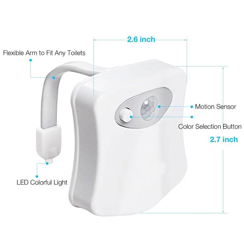 WC Led : ZK30 Smart PIR capteur de mouvement siège de toilette veilleuse 8/16 couleurs rétro-éclairage étanche pour cuvette de toilette lampe à LED WC lumière de toilette - myledly