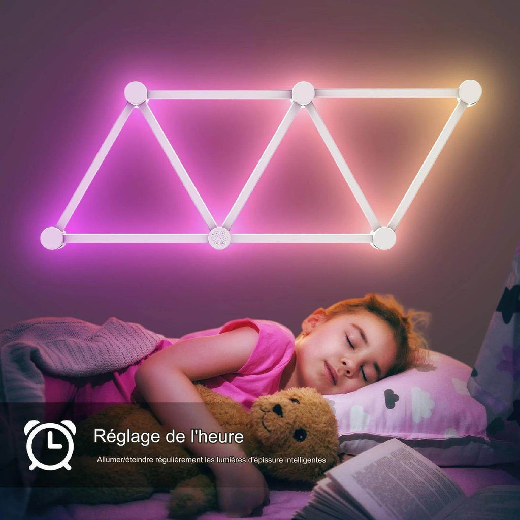 Bar Led : Applique murale intelligente RGBIC WIFI LED, synchronisation de musique, veilleuse à intensité variable, compatible avec Alexa Google Home, pour salle de jeu, décoration murale - myledly