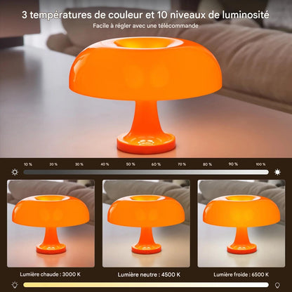 Détail lampe décorative champignon Bohemushroom - finition artisanale - 3 températures de couleurs