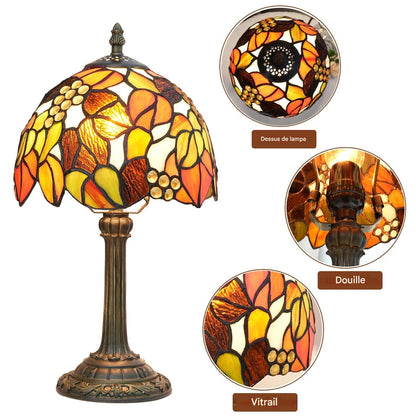 Lampe style Tiffany vintage - détail texture verre teinté lumière prismatique