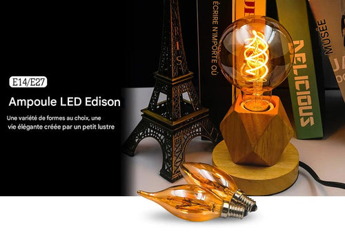 Ampoule Spiralglüh LED filament spirale - ampoule vintage rétro Edison