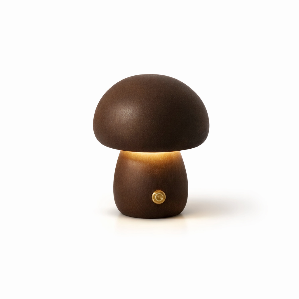 Veilleuse Champignon en Bois Massif