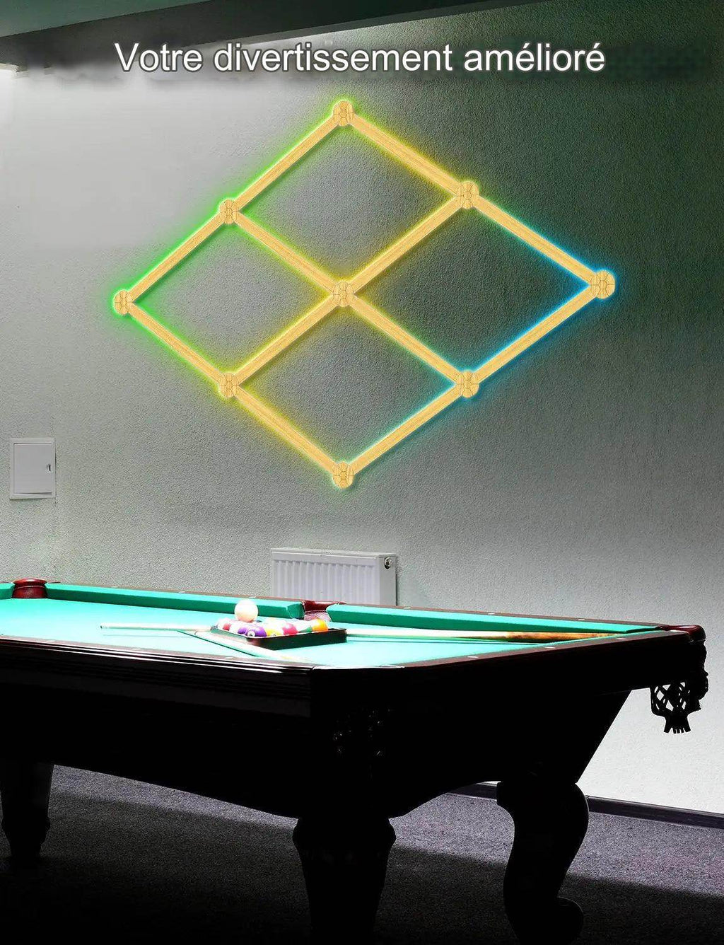 Bar Led : Applique murale intelligente RGBIC WIFI LED, synchronisation de musique, veilleuse à intensité variable, compatible avec Alexa Google Home, pour salle de jeu, décoration murale - myledly
