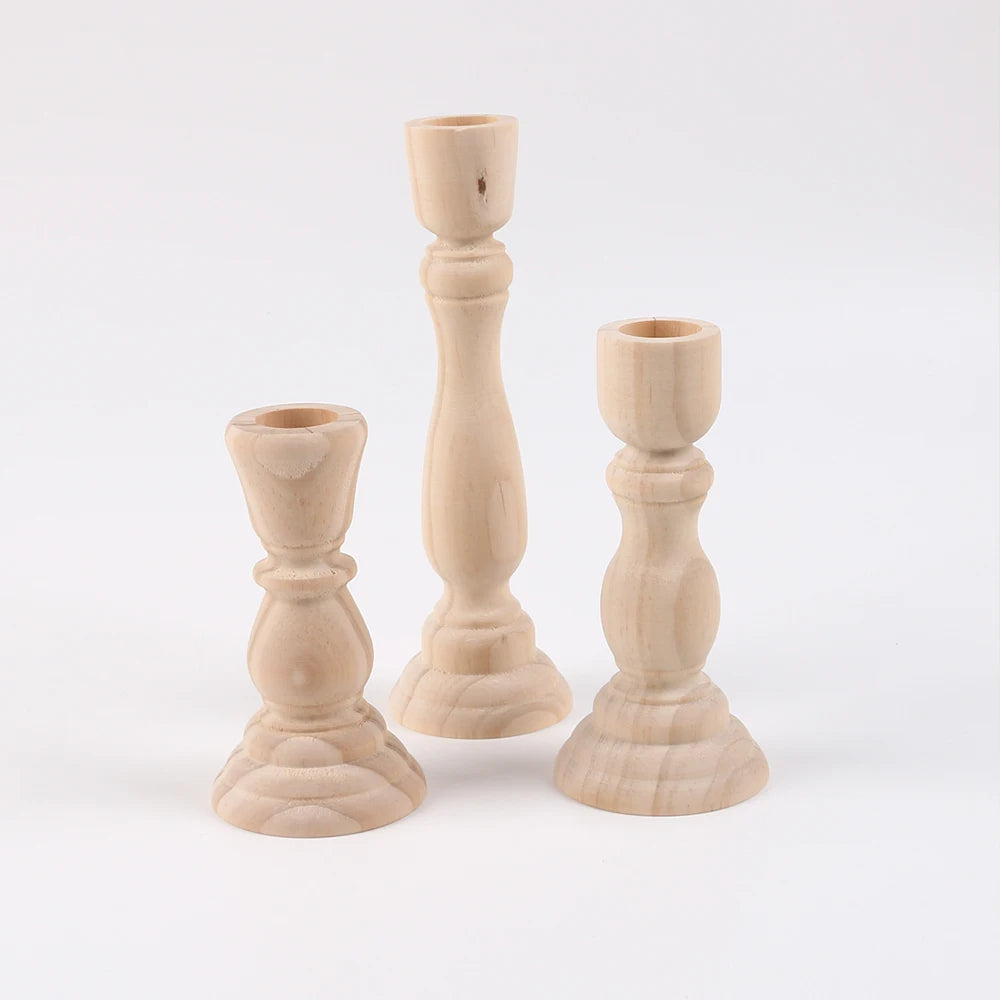 Bougeoir Holzroh bois brut - bougeoir naturel non fini DIY