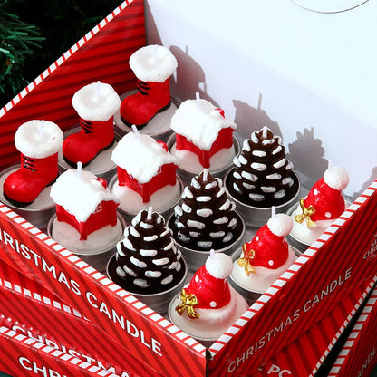 Bougie Set Noël 12 pièces - bougies peintes festives romantiques