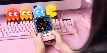 Ditoo Led : Haut-parleur Bluetooth rétro Pixel Art, jeu Portable avec 16x16 LED, écran avant contrôlé par application (rose), panneau d'affichage LED à monter soi-même - myledly