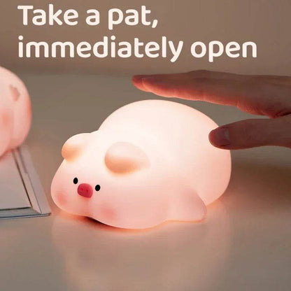 Piggy Led : Veilleuse cochon rose en Silicone, jolie lampe de nuit LED, atmosphère intérieure, décoration de chambre, USB, veilleuse pour enfants, cadeau - myledly