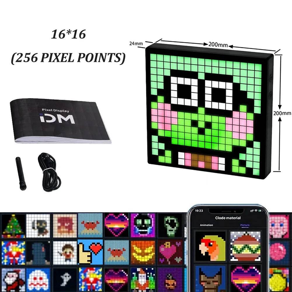 Pixel LED : Pixel affichage veilleuse intelligente APP contrôle écran Programmable bricolage texte Animation cadre Photo veilleuse cadeau décor à la maison - myledly