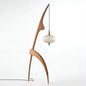 Lampadaire bois sculpté - détail finition naturelle authentique - bois brut