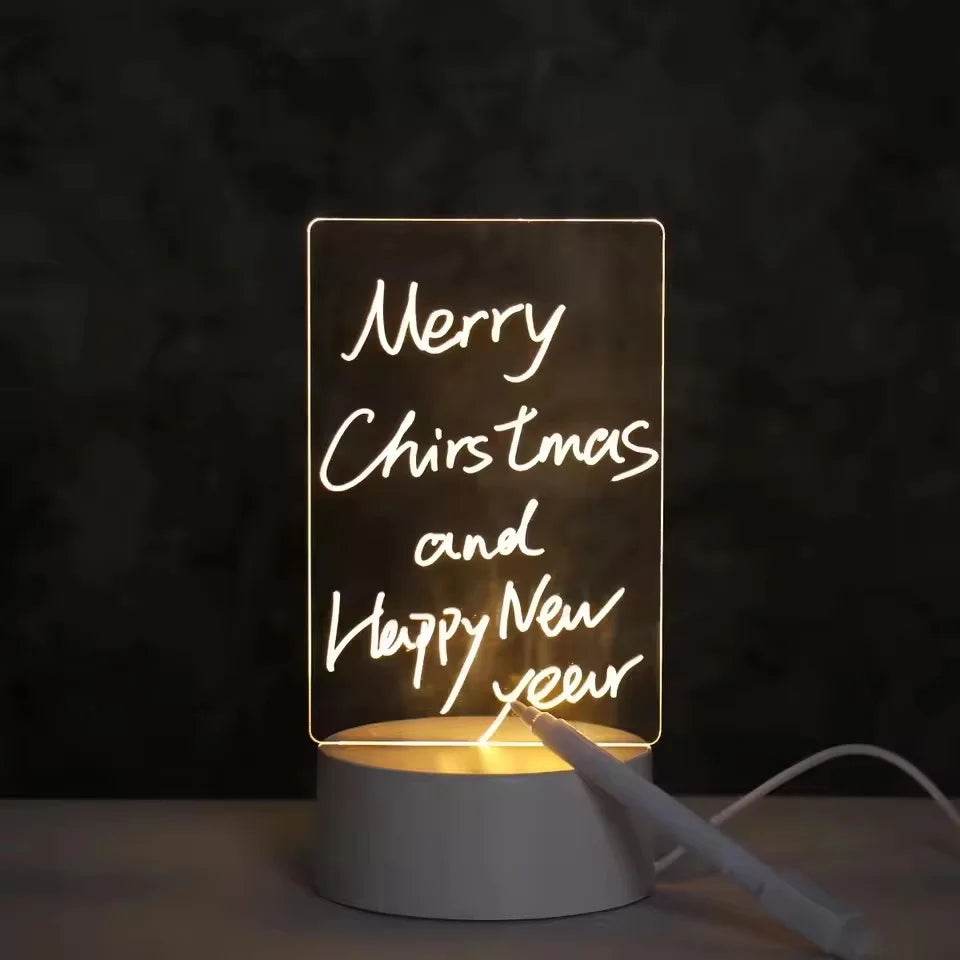 Notepad Led ; Tableau lumineux LED à faire soi-même, tableau à messages lumineux en acrylique avec stylo, effaçable, pour enfants, veilleuse de nuit - myledly