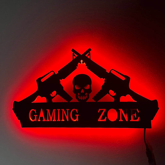 Neon Gaming Zone : Enseigne néon LED en acrylique avec Silhouette personnalisée, plaques murales, cadeau d'anniversaire Cool, lampe d'art nocturne RGB - myledly