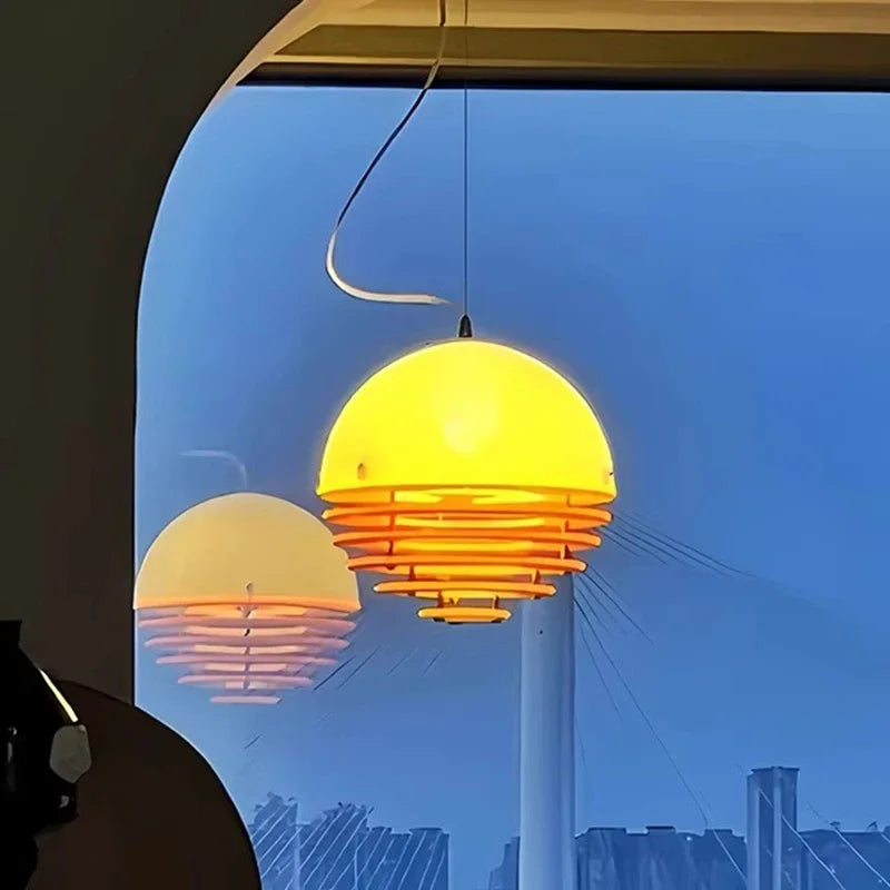 SONNE Suspension acrylique orange Bauhaus