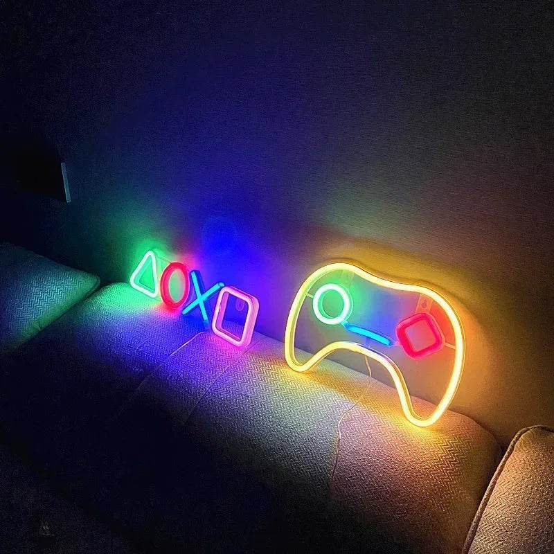 AOXO LED : Lampe néon Game Over 3D Led RGB, Illusion USB, veilleuse d'anniversaire, cadeau Cool pour ami, lit, salle de jeu, Table, décoration colorée - myledly