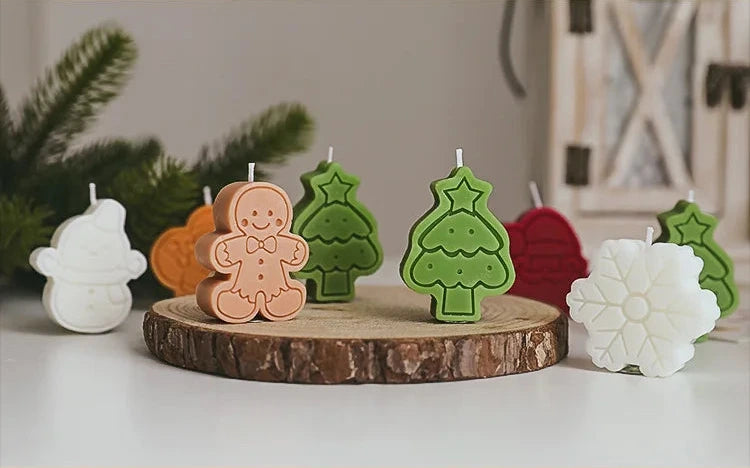 Bougie Bonhomme Noël cire soja - bougie aromathérapie poire freesia