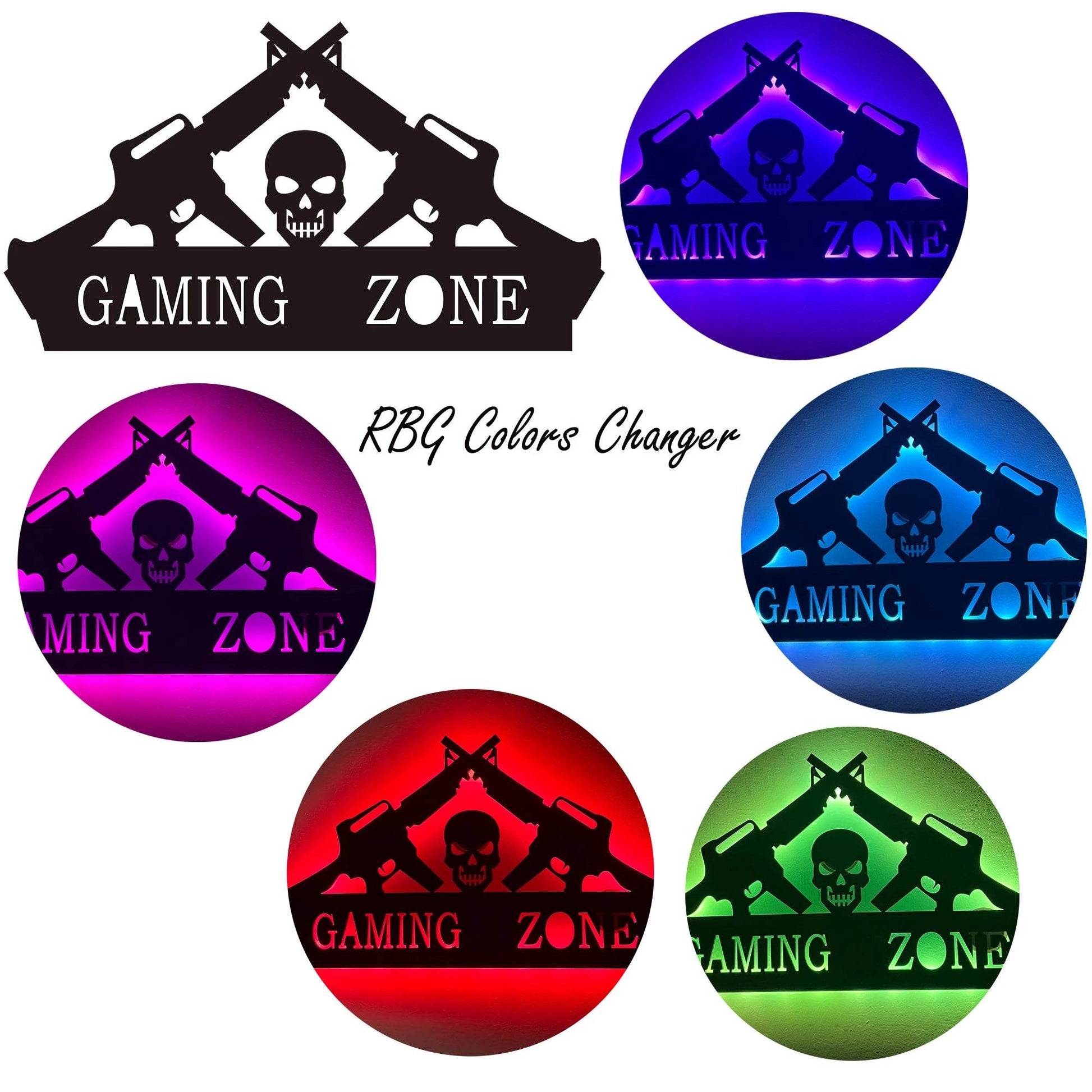 Neon Gaming Zone : Enseigne néon LED en acrylique avec Silhouette personnalisée, plaques murales, cadeau d'anniversaire Cool, lampe d'art nocturne RGB - myledly